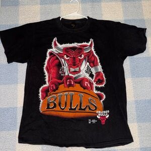 Rare vintage 90s Chicago Bulls NBA licensed glow-in-the-dark Raging Bull t-shirt
